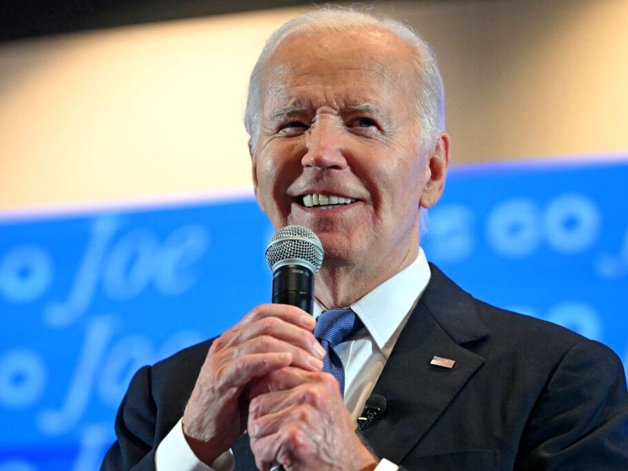 caption: President Biden, seen here at a watch party in Atlanta, Ga. on June 27, told campaign staffers on Wednesday that he is staying in the presidential race.