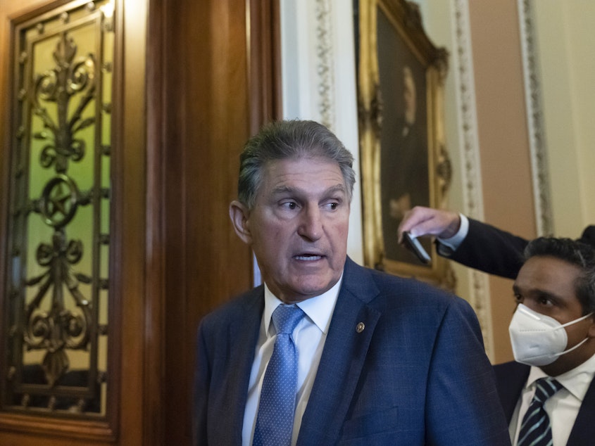 caption: Sen. Joe Manchin wants the $3.5 trillion spending package to be capped at $1.5 trillion.