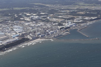 caption: This aerial picture shows tanks used for storing treated water at the crippled Fukushima nuclear power plant. Japan began releasing wastewater from the plant into the Pacific Ocean on Thursday despite angry opposition from China and local fishermen.