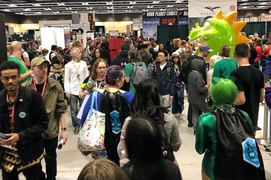 caption: The crowd at Emerald City Comic Con 2019. 