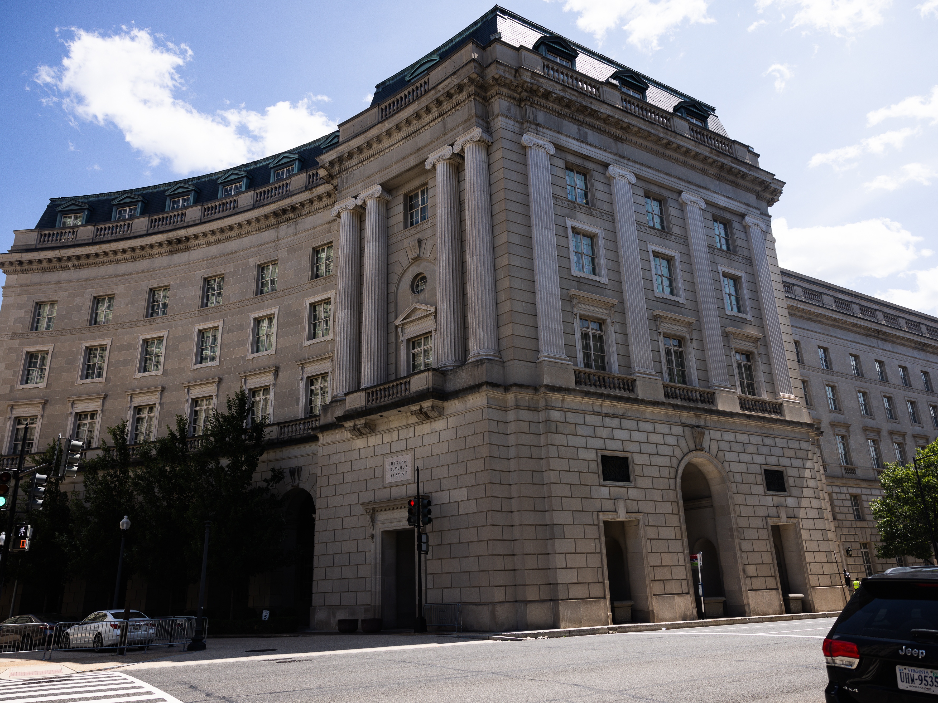 caption: The International Revenue Service headquarters building is seen on August 21, 2024 in Washington, D.C.