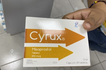 caption: One of two abortion drugs available without a prescription in some Mexican drugstores.