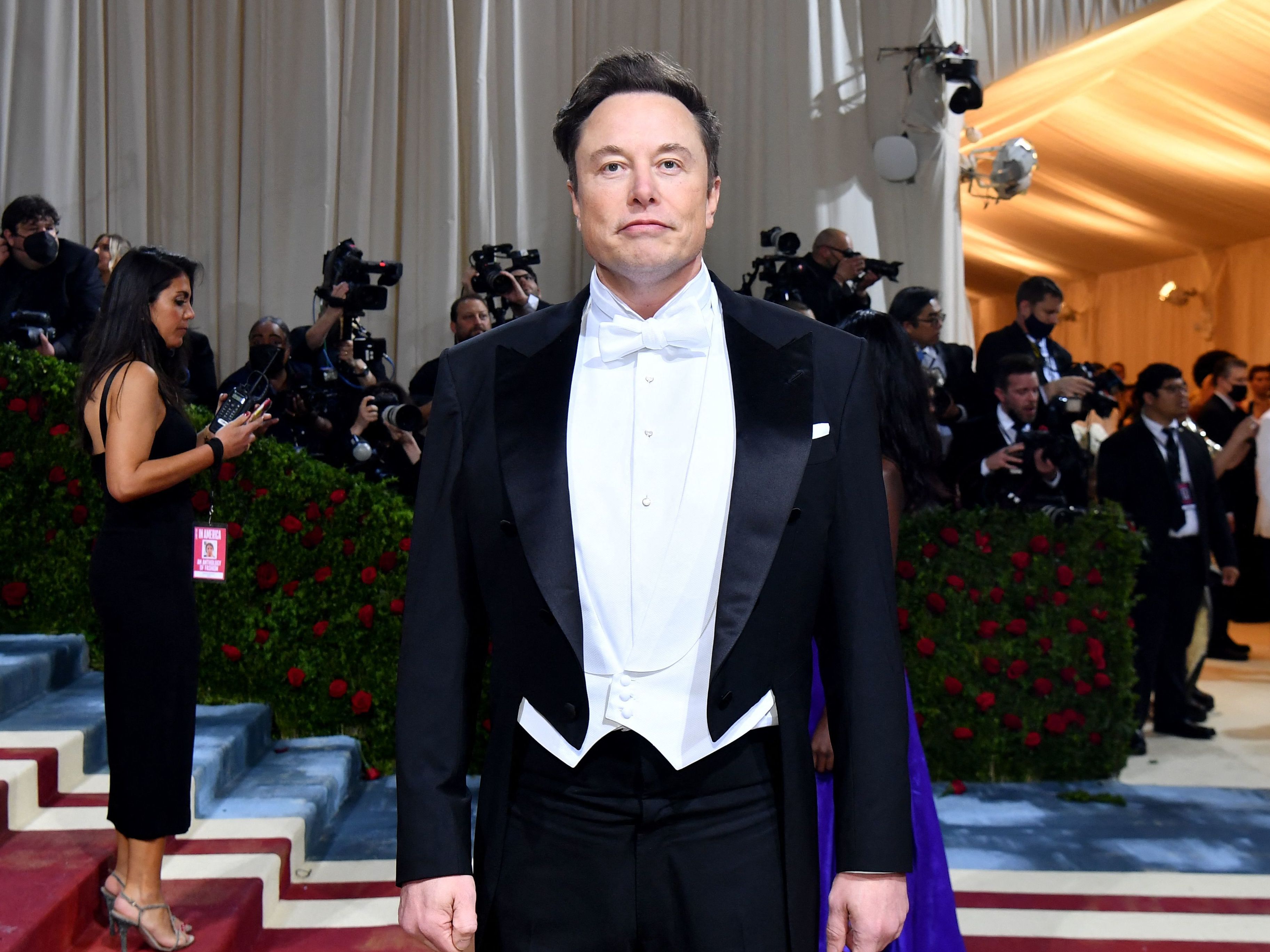 caption: Elon Musk says he wants to see more details about the number of fake accounts on Twitter before his deal to buy the social media platform goes through. He's seen here last week, arriving for the 2022 Met Gala at the Metropolitan Museum of Art in New York.