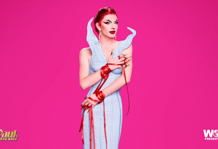 caption: Bosco, a drag queen from Seattle, will compete in the next season of RuPaul's Drag Race. Bosco is Christopher Constantino out of drag; their drag name is in honor of their dog from childhood.