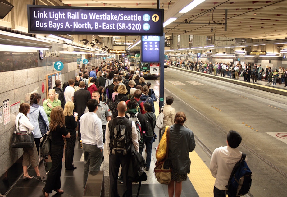 caption: King County Metro buses are facing cuts if Proposition 1 fails to pass. Of those lines facing possible extinction, routes 4, 21 and 72 have the highest ridership, each moving thousands of riders per day.