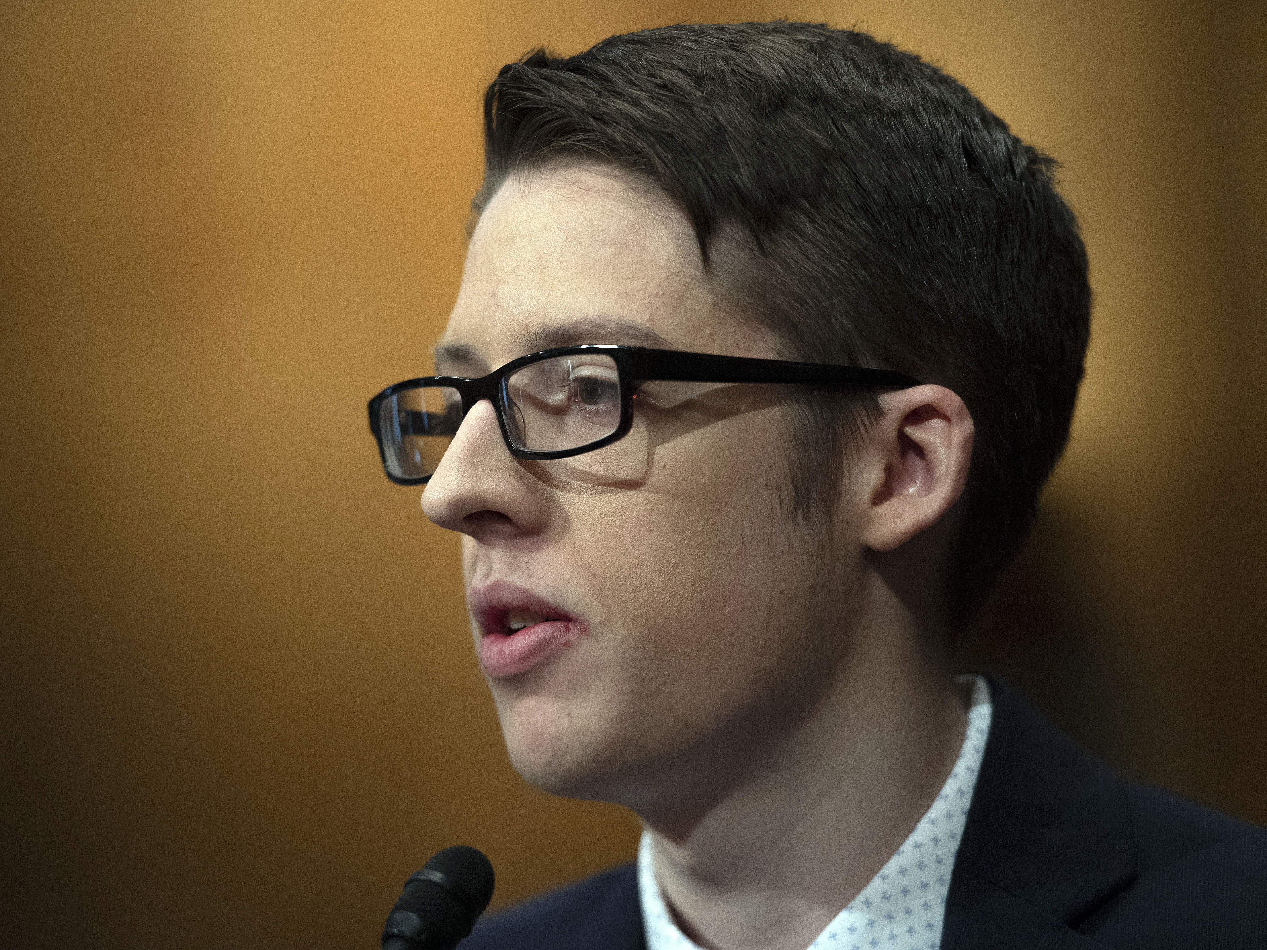 caption: Ethan Lindenberger of Norwalk, Ohio, told senators "the information in defense of vaccines outweighed the concerns heavily."