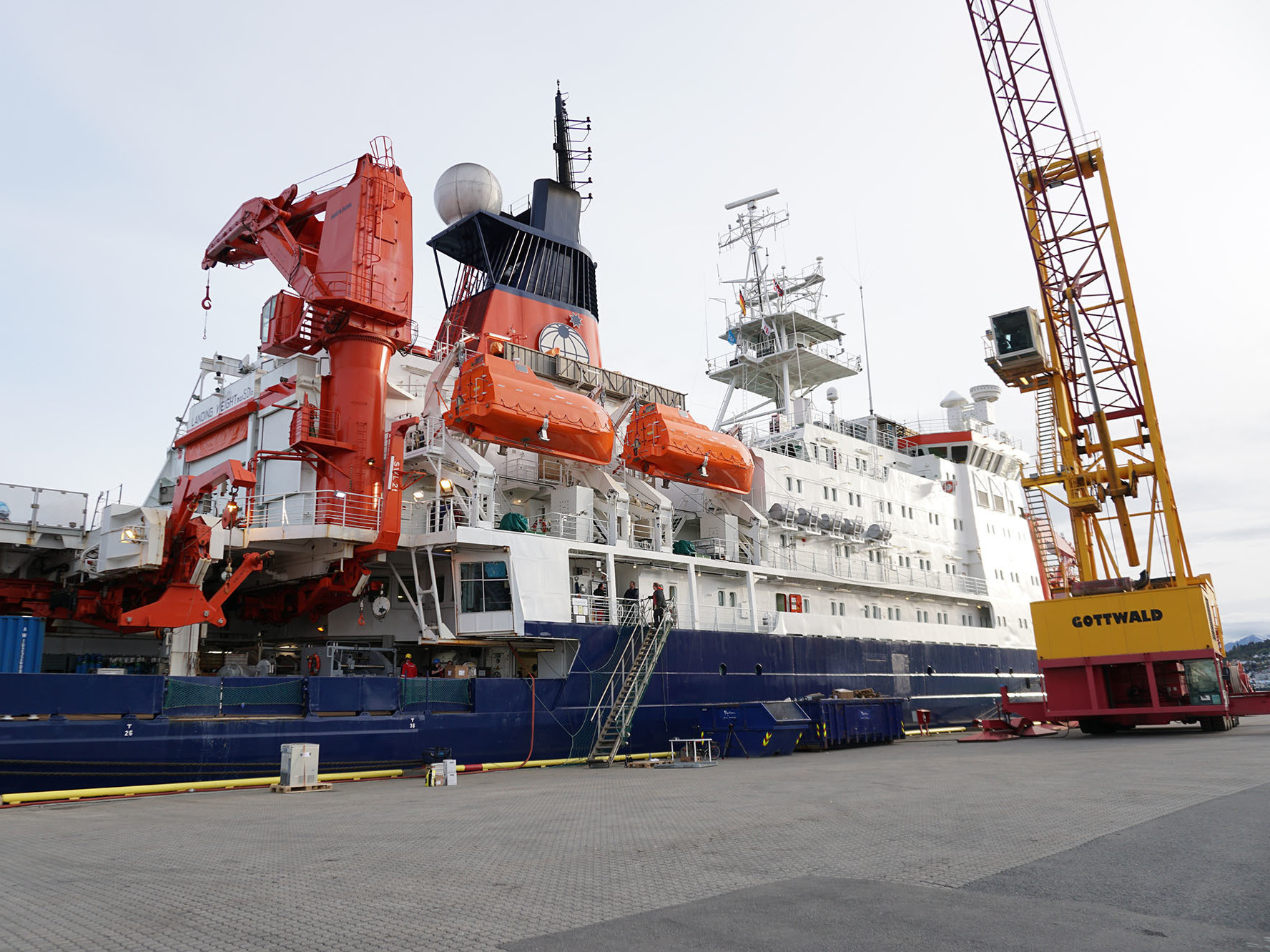 caption: The German icebreaker Polarstern sits in Breivika harbor in Tromso, Norway, on Tuesday. If all goes according to plan, it will spend the next year frozen into the Arctic sea ice.