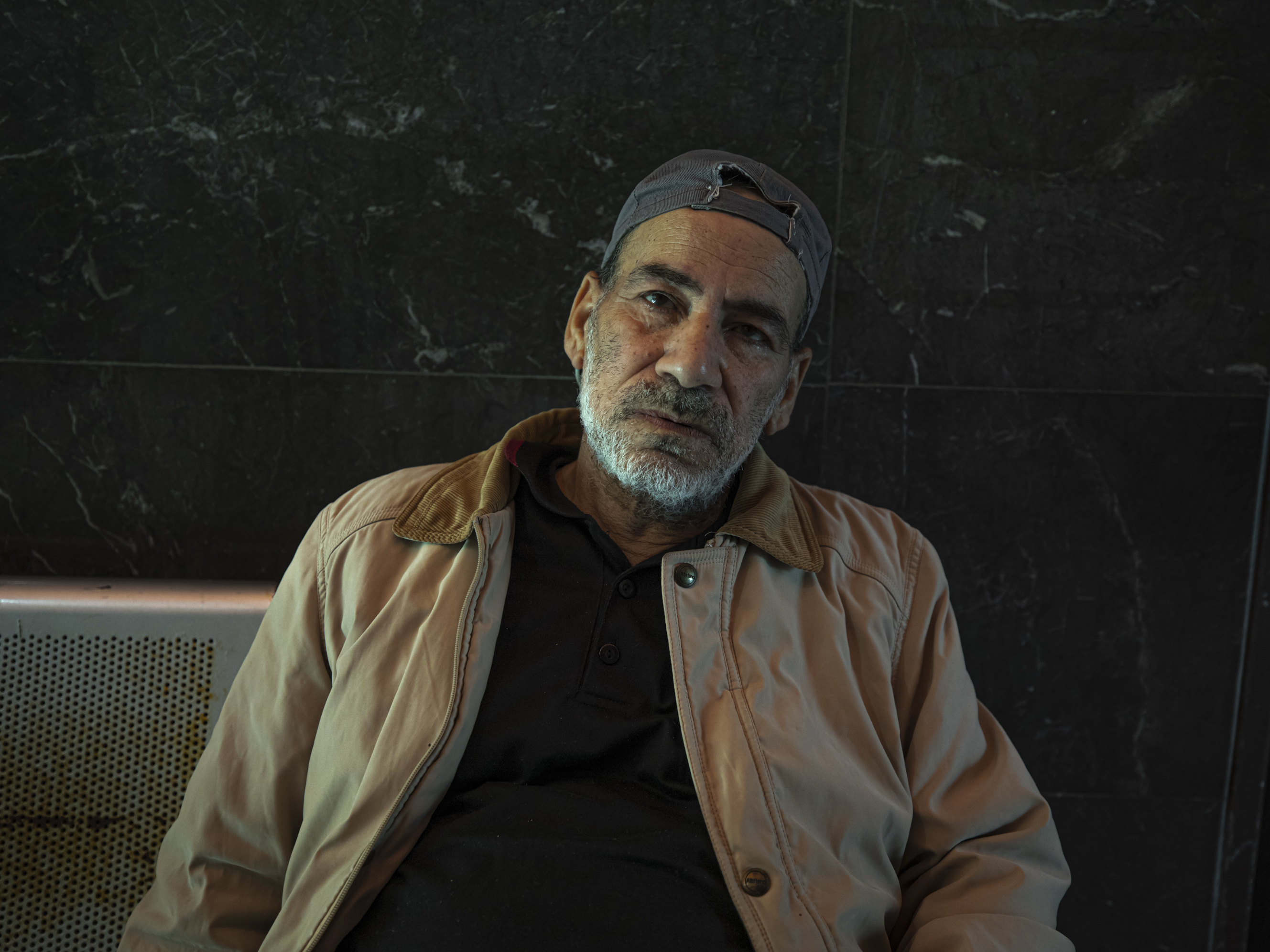 caption: Youssef Al-Kurd waits to be seen for his heart disease at Shifa Hospital in Gaza.