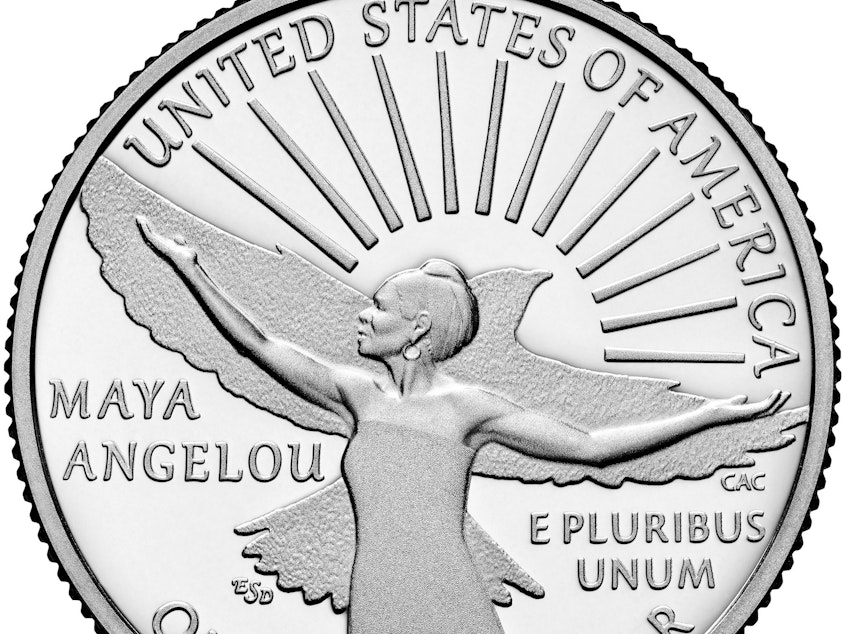 caption: The Maya Angelou quarter is the first in the American Women Quarters Program, which will feature other prominent women in U.S. history. The other quarters in the series will begin rolling out later this year and through 2025, according to the U.S. Mint.
