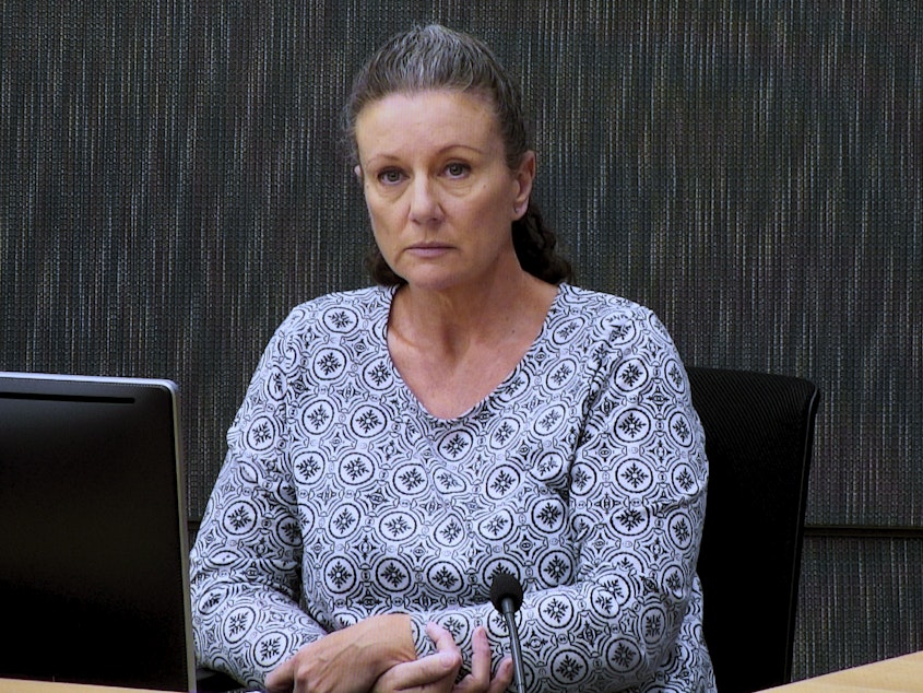 caption: Kathleen Folbigg appears via video link during a convictions inquiry at the NSW Coroners Court, Sydney, Wednesday, May 1, 2019.