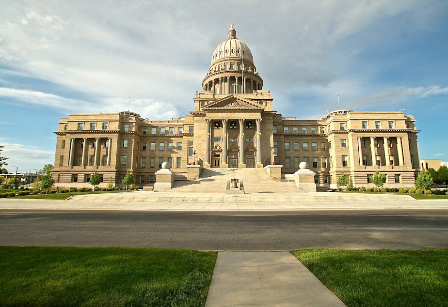 caption: The Idaho State Capitol building in Boise.