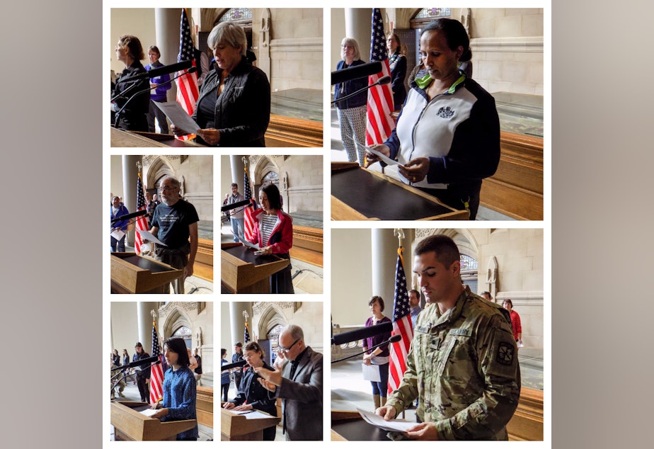 caption: Participants at UW Reads the Constitution 2017