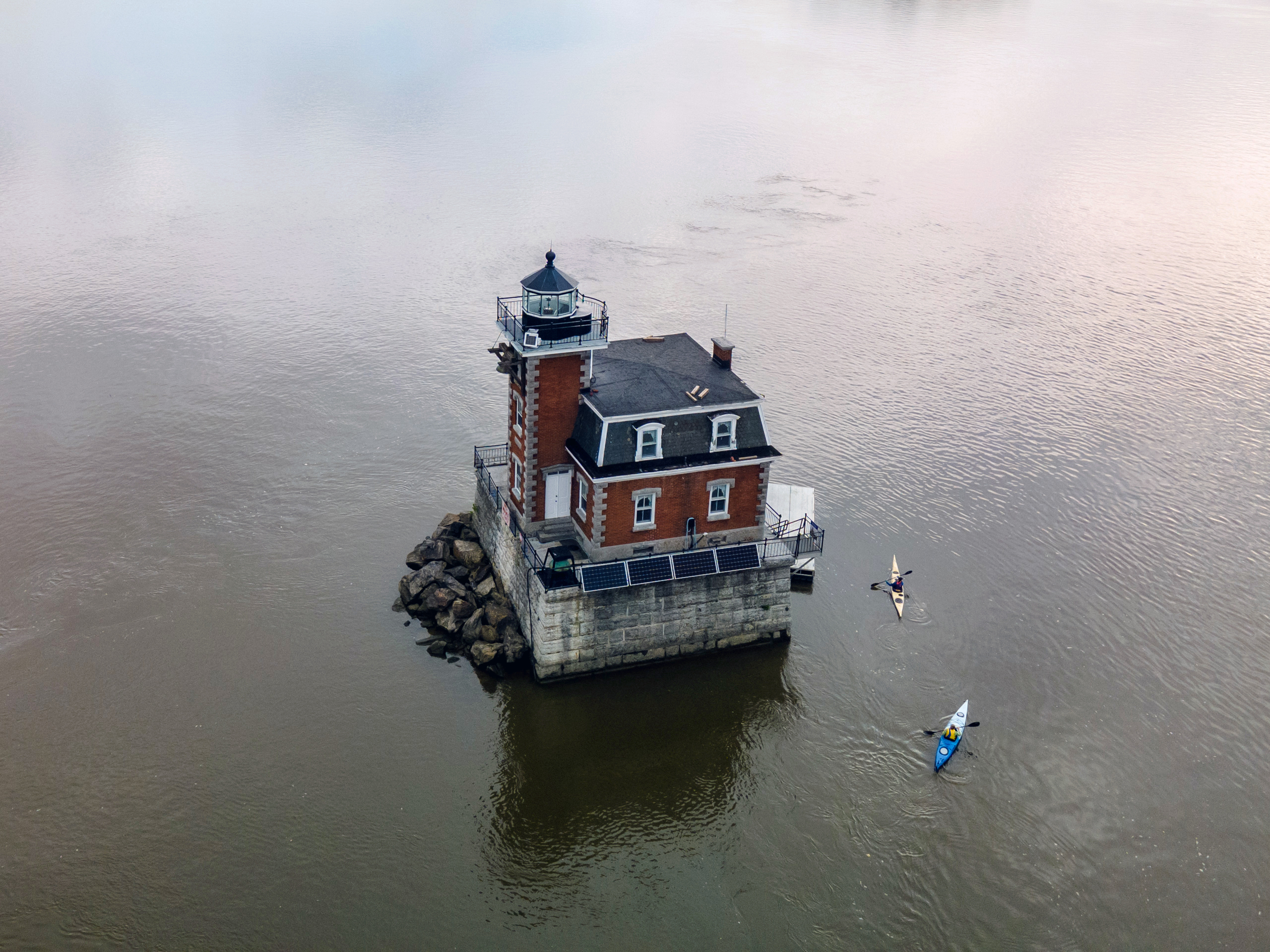 caption: The Hudson-Athens Lighthouse is one of two "middle-of-the-river" lighthouses left standing on the Hudson River.