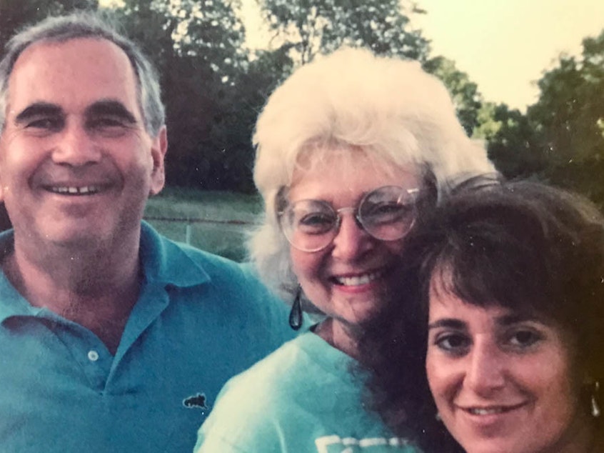 caption: The Feldsteins in 1983 (from left to right): Michael, Bernie, Barbara and Vickie.