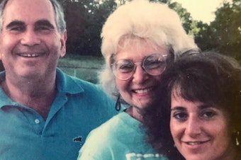 caption: The Feldsteins in 1983 (from left to right): Michael, Bernie, Barbara and Vickie.