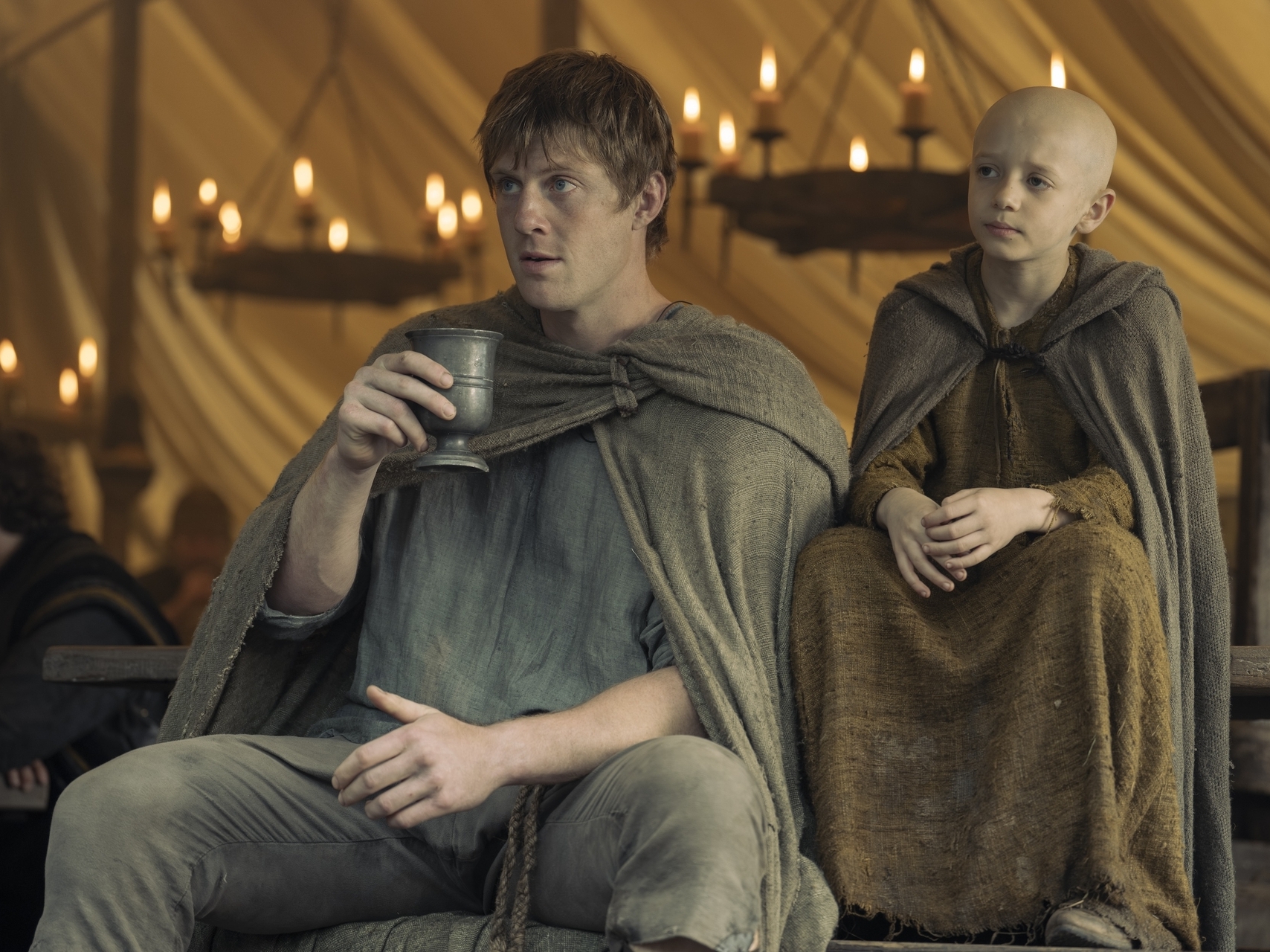 caption: Peter Claffey and Dexter Sol Ansell in <em>A Knight of the Seven Kingdoms.</em>