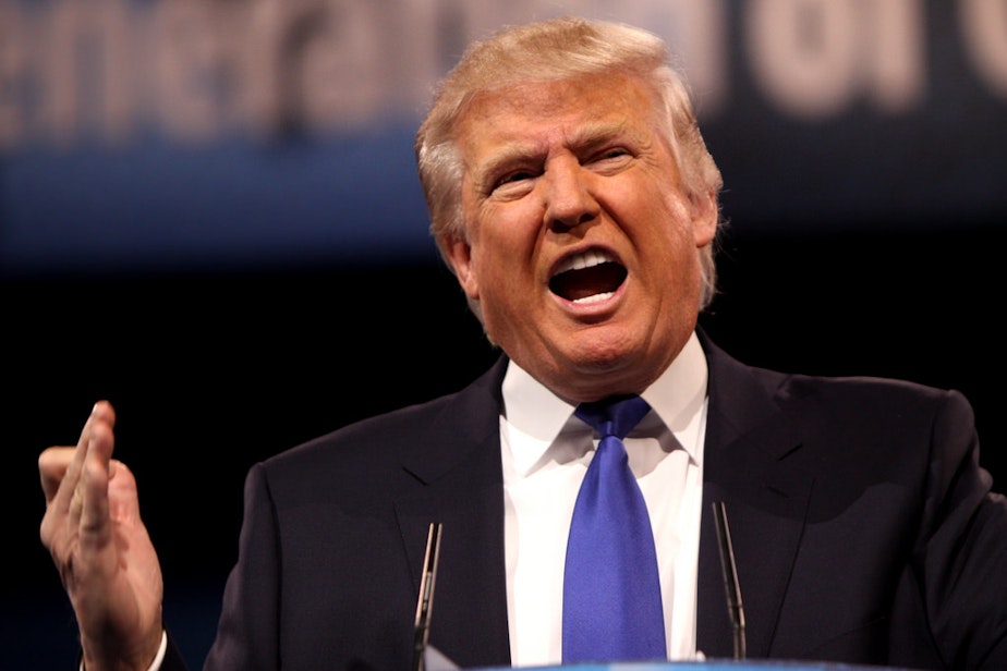 caption: Presidential candidate Donald Trump, pictured here 2013 Conservative Political Action Conference, has inspired a conversation about vulgarity in political speech.