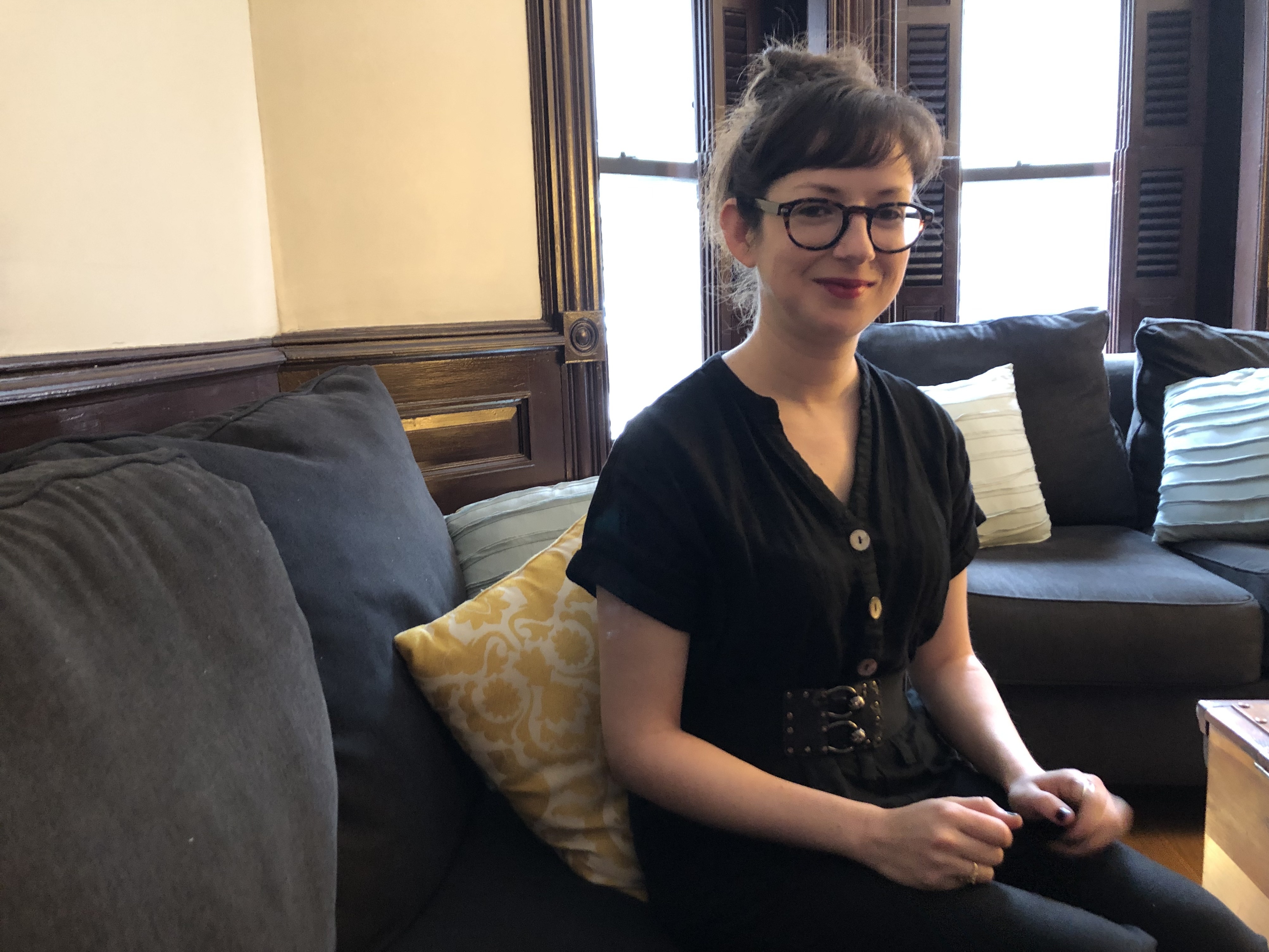 caption: Liz O'Sullivan says she struggled for months as she learned more about the military project her in which her employer, Clarifai, was participating.