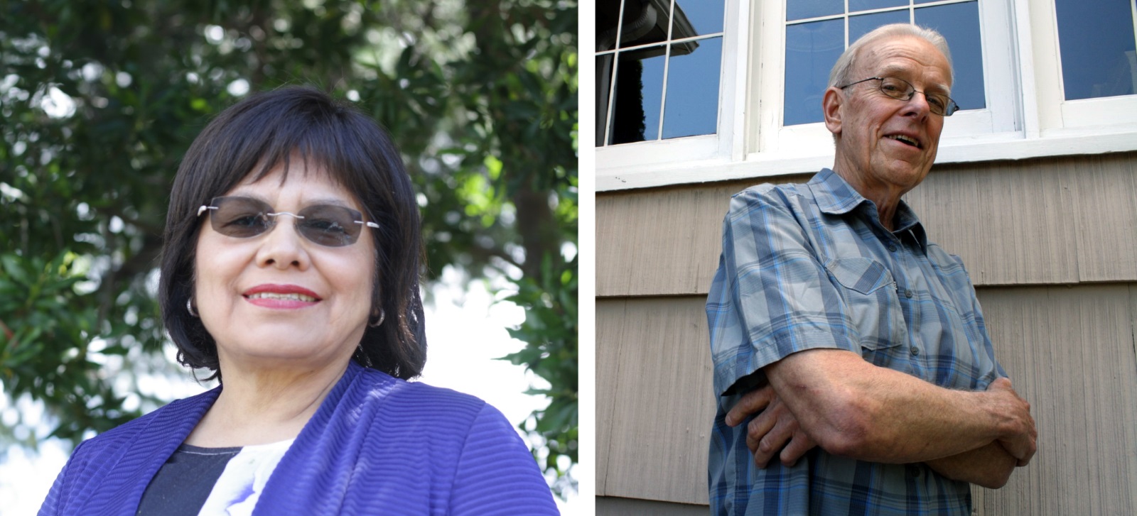caption: El Centro de la Raza's Estela Ortega is for the levy, while Wallingford homeowner Glenn Singer is against it.