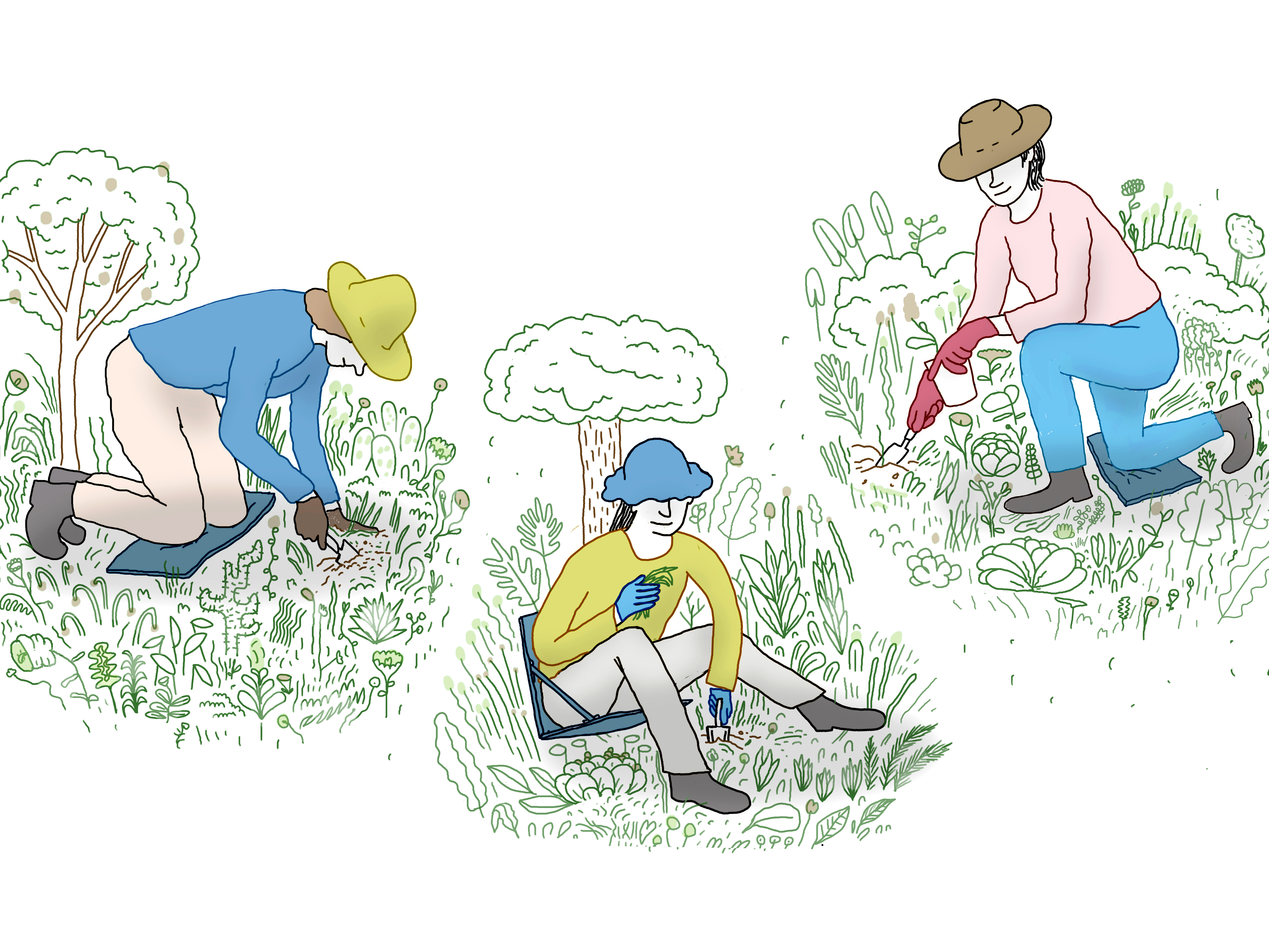 To garden without triggering chronic pain like back pain, choose careful positions recommended by a physical therapist.