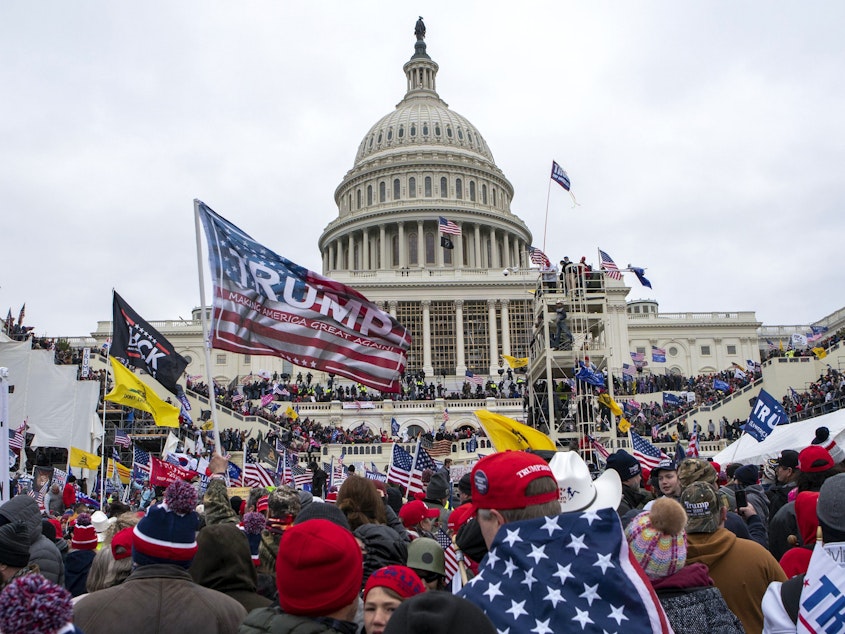 caption: Insurrections loyal to President Donald Trump at the U.S. Capitol in Washington, D.C., on Jan. 6, 2021.