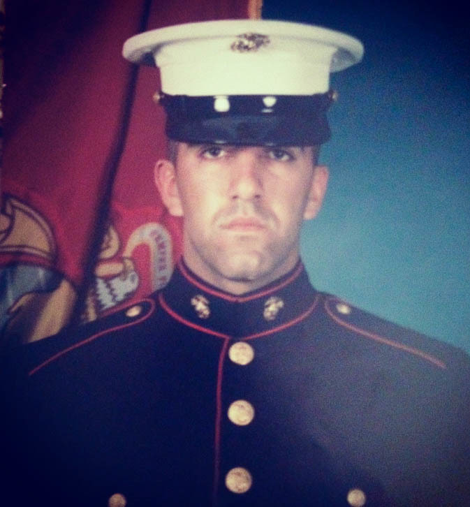 caption: Ajmal Achekzai, pictured in 2000 at the Marine Corps Recruit Depot, in San Diego, Calif.