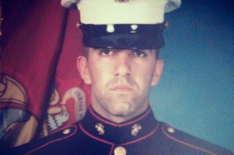 caption: Ajmal Achekzai, pictured in 2000 at the Marine Corps Recruit Depot, in San Diego, Calif.