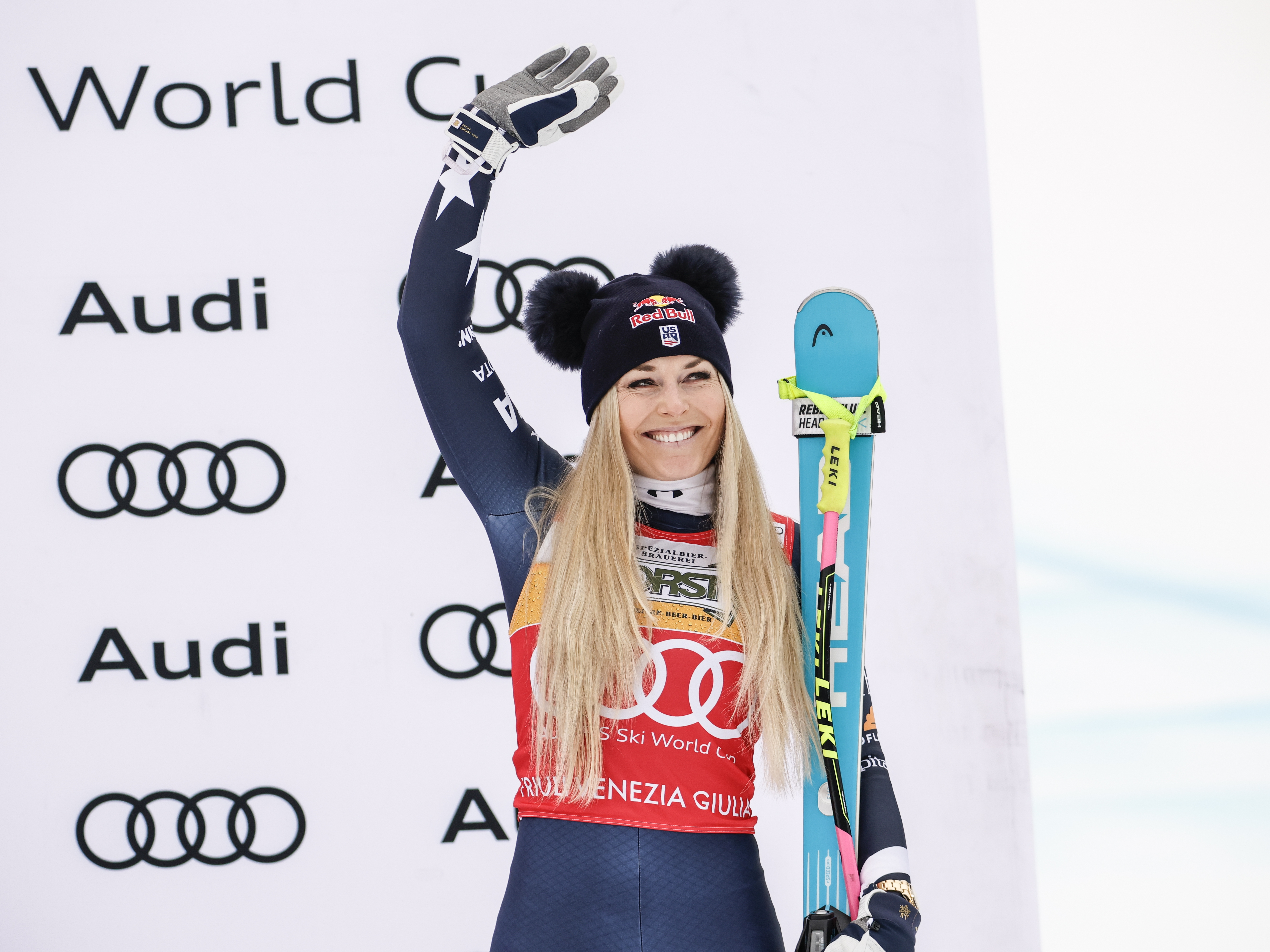 caption: Nearly seven years after she retired in 2019, Lindsey Vonn has reached the podium in seven World Cup races this winter in a remarkable comeback story.