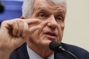caption: Wells Fargo CEO Timothy Sloan faced hours of questioning Tuesday from both Republicans and Democrats on the House Financial Services Committee.