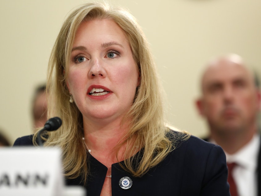 caption: Elizabeth Neumann, assistant secretary of counterterrorism and threat prevention at the Department of Homeland Security, testifies a House subcommittee hearing on confronting white supremacy and the adequacy of the federal response last June.