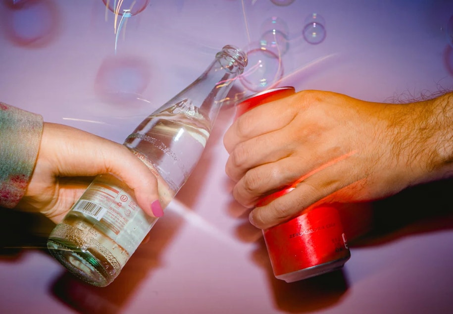 caption: A zero-proof cheers to an alcohol-free month. Make sure to give yourself "sober treats" along the way, says Casey Davidson, a sobriety coach. They're "nice things you do for yourself that give you something to look forward to."
