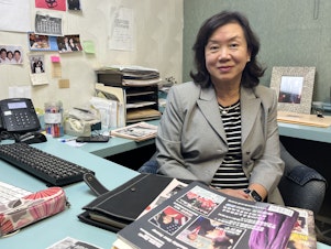 caption: Ivy Lee is the founder and editor of the independent Chinese-language magazine <em>Sino Monthly</em>. She likens it to milk: "Milk has nutrition. It's very inexpensive and very easy to get."
