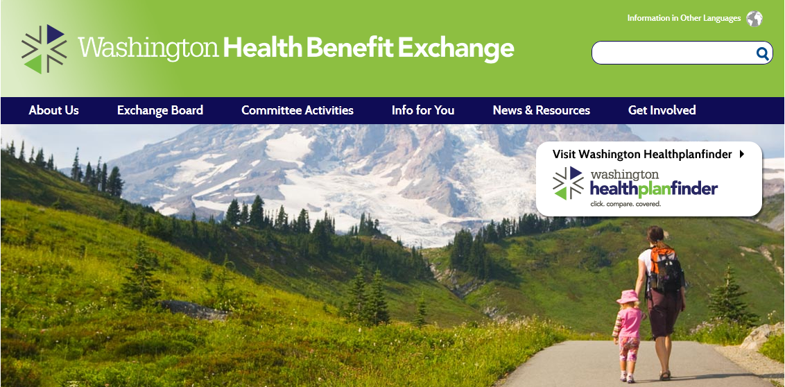 caption: Wahealthplanfinder.org, Washington's online health exchange, which has been experiencing outages in the last week.