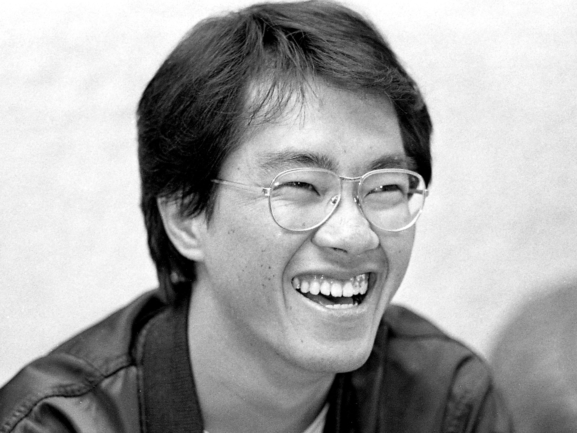 caption: This black and white photo taken in May 1982 shows Japanese manga artist Akira Toriyama, whose death was announced on March 8, 2024.