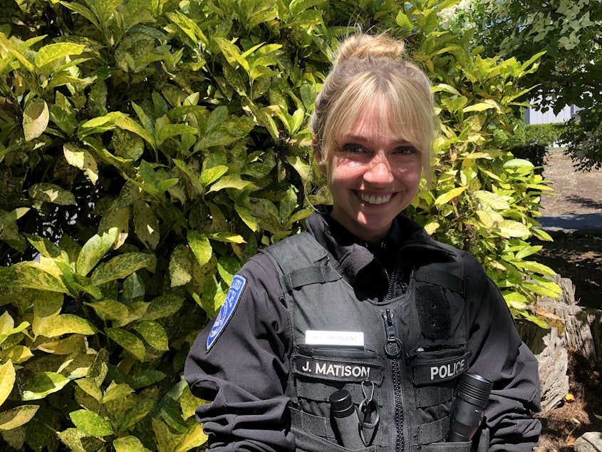 caption: Kirkland police recruit Jennifer Matison said she's becoming an officer because "I feel like there is a change to be made and I want to be part of that.” 