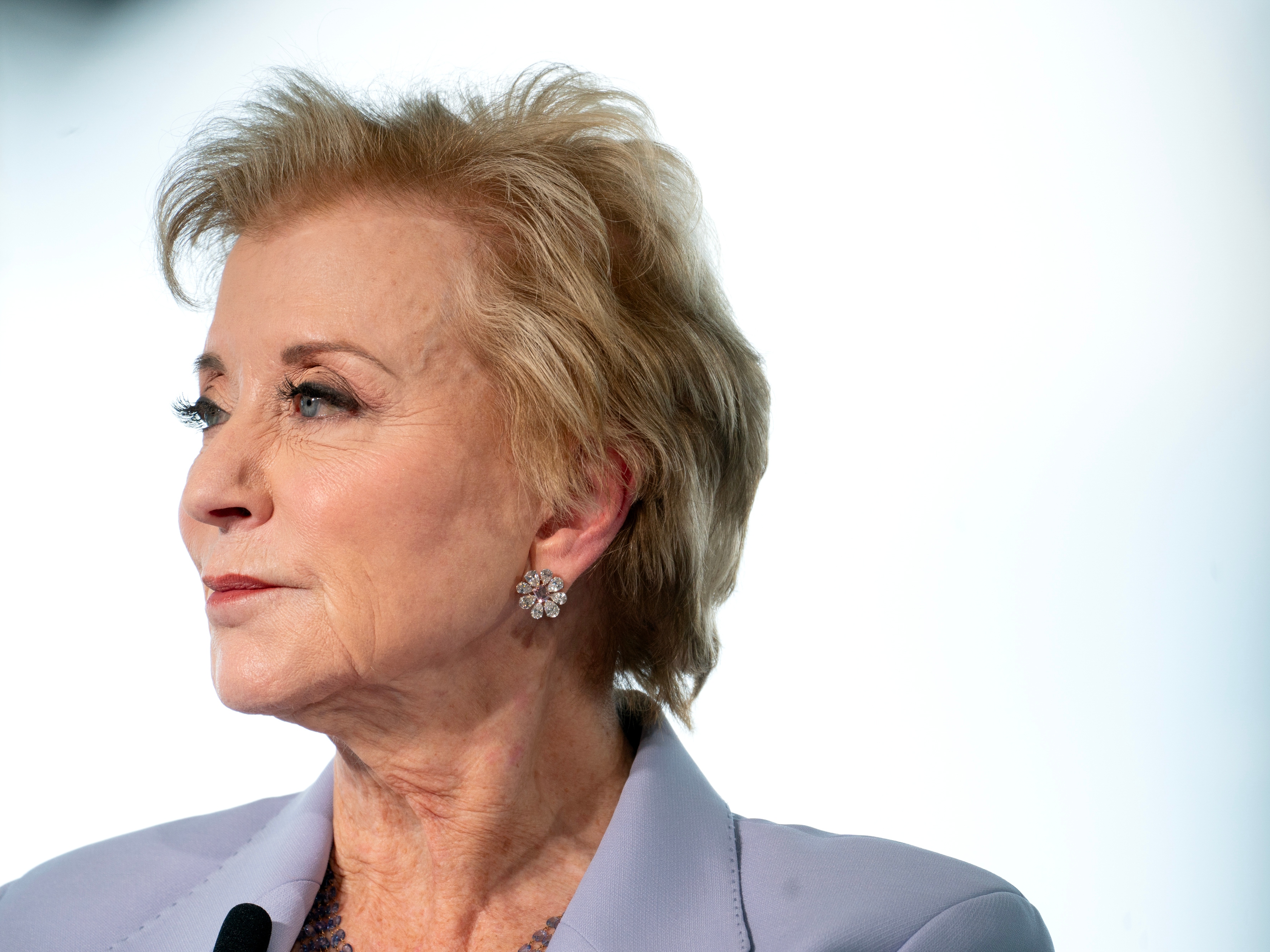 caption: U.S. Education Secretary Linda McMahon has said she wants to "peel back the layers of federal bureaucracy."