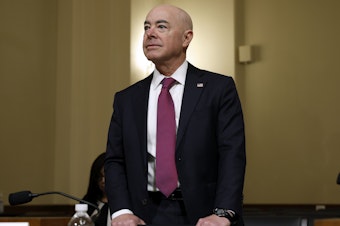 caption: Homeland Security Secretary Alejandro Mayorkas is being singled out by House Republicans for the crisis at the southwest border, even as he works with Senate negotiators on a plan to change administration policy.