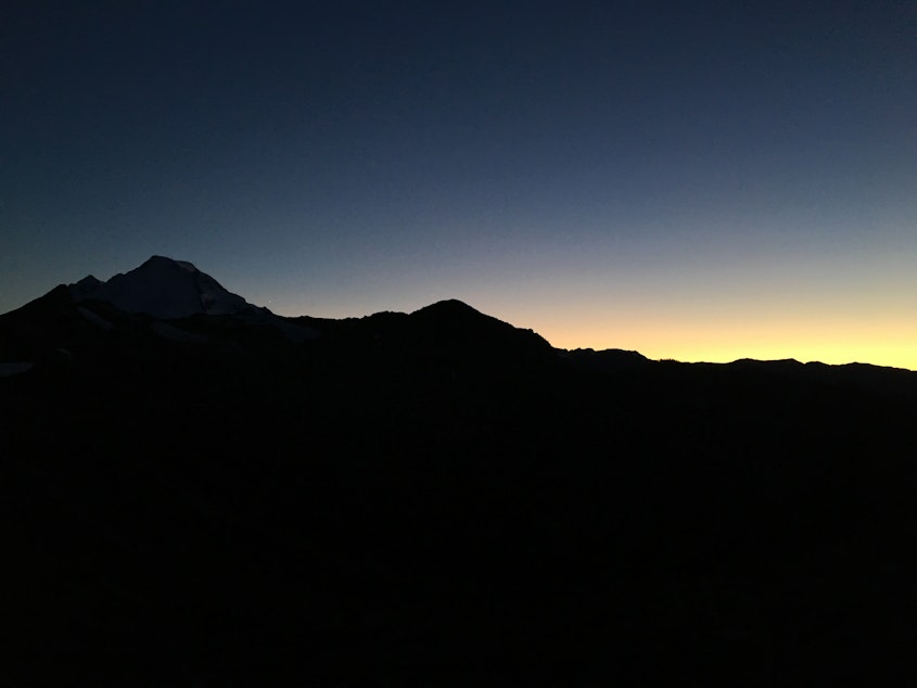 caption: Mount Baker in the twilight
