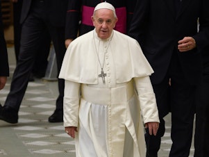 caption: Pope Francis says married male deacons and women can "regularly assume important responsibilities" for the Catholic Church in the Amazon region, but he turned down bishops' request to allow those deacons to become priests and women to become deacons.