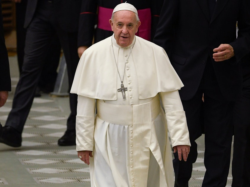 caption: Pope Francis says married male deacons and women can "regularly assume important responsibilities" for the Catholic Church in the Amazon region, but he turned down bishops' request to allow those deacons to become priests and women to become deacons.