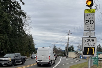 caption: The city of Mukilteo, Washington, plans to add speed-enforcement cameras to the Mukilteo Speedway at three locations, including Olympic View Middle School.