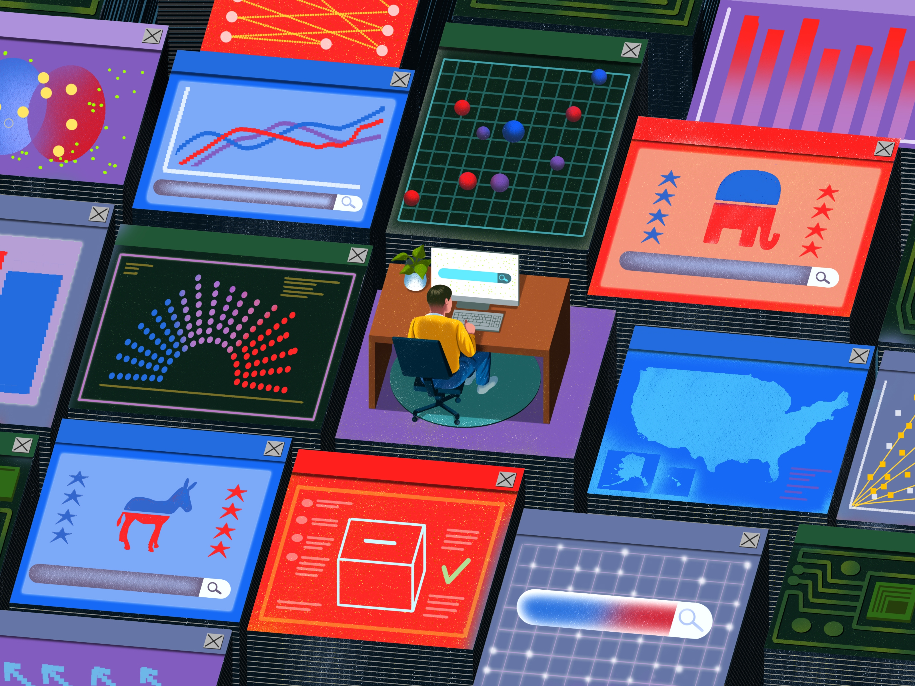 caption: The Independent Center is using AI to identify congressional districts where independent candidates could win over the Democratic or Republican candidate. Its goal is to elect at least a handful of independents to disrupt the two-party system on Capitol Hill.
