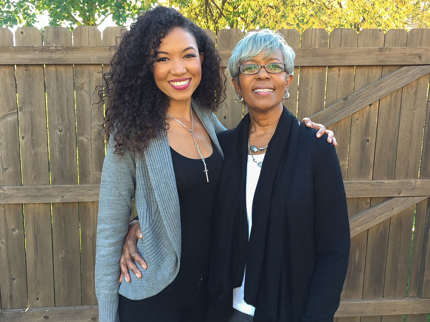 caption: Sada Jackson (left), with her mother Ileana Watson in October 2014, when Ileana and her three children participated in a family Breast Cancer Walk together.