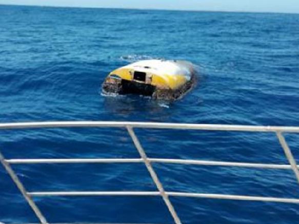 caption: The hull of Wild Eyes — the sailboat Abby Sunderland used in her attempt to sail around the world solo — was found drifting off Australia's Kangaroo Island.