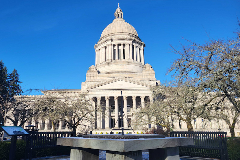caption:  The Washington Legislative Building in Olympia, Jan. 12, 2024.