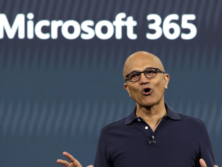 caption: Microsoft CEO Satya Nadella has consulted with President Trump about acquiring TikTok's U.S. assets.