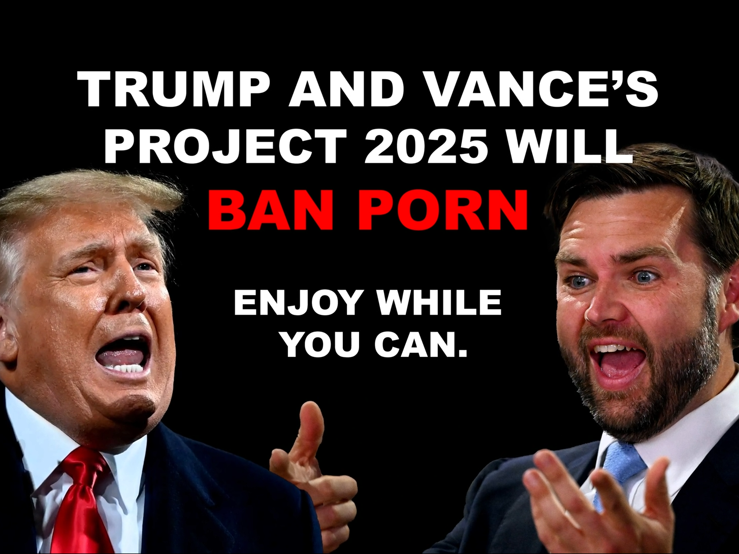 caption: Screenshot of one of the ads funded by FTW PAC. The goal is to convince Trump-leaning voters to stay home rather than vote in the 2024 election.