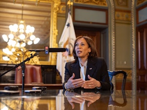 caption: Vice President Harris told NPR in an interview Monday that the administration plans to add more resources to the southern border when Title 42 migration restrictions end.