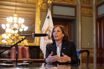 caption: Vice President Harris told NPR in an interview Monday that the administration plans to add more resources to the southern border when Title 42 migration restrictions end.