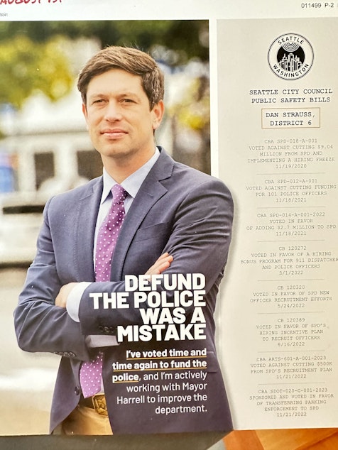 caption: Campaign mailer sent out by the Dan Strauss campaign in the 2023 Seattle City Council primary